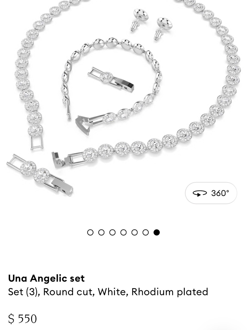 Swarovski Angelic Collection Silver Necklace with Red and Clear Crystals - Picture 9 of 11